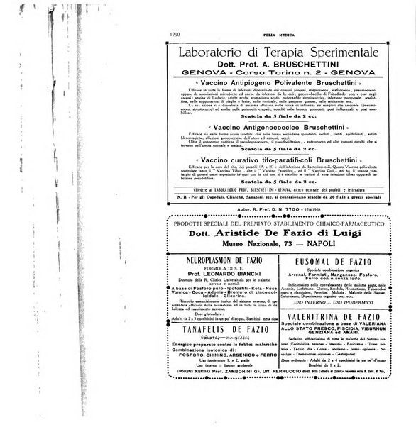 Folia medica periodico trimensile di patologia e clinica medica