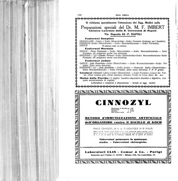 Folia medica periodico trimensile di patologia e clinica medica