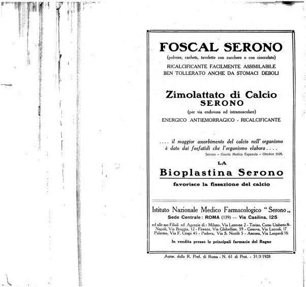 Folia medica periodico trimensile di patologia e clinica medica