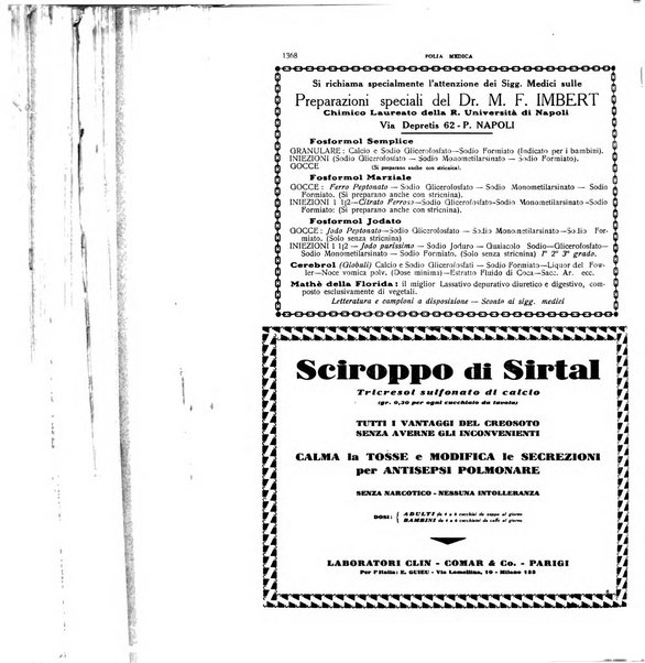 Folia medica periodico trimensile di patologia e clinica medica