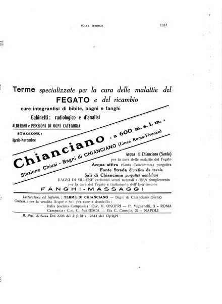 Folia medica periodico trimensile di patologia e clinica medica