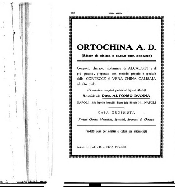 Folia medica periodico trimensile di patologia e clinica medica