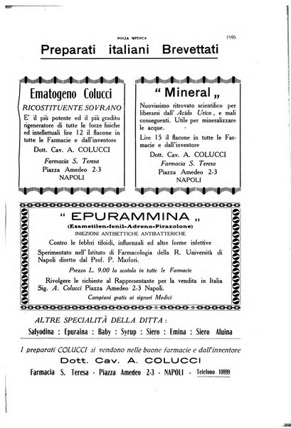 Folia medica periodico trimensile di patologia e clinica medica