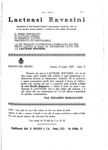 Folia medica periodico trimensile di patologia e clinica medica