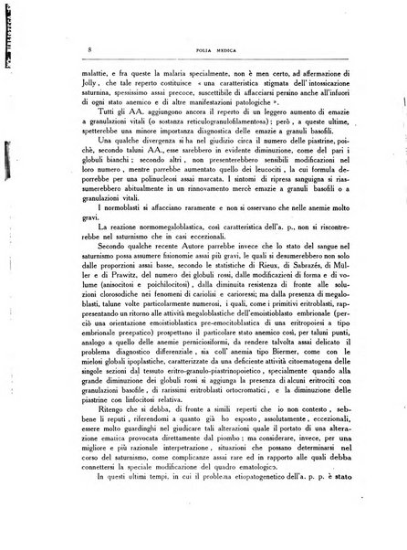 Folia medica periodico trimensile di patologia e clinica medica