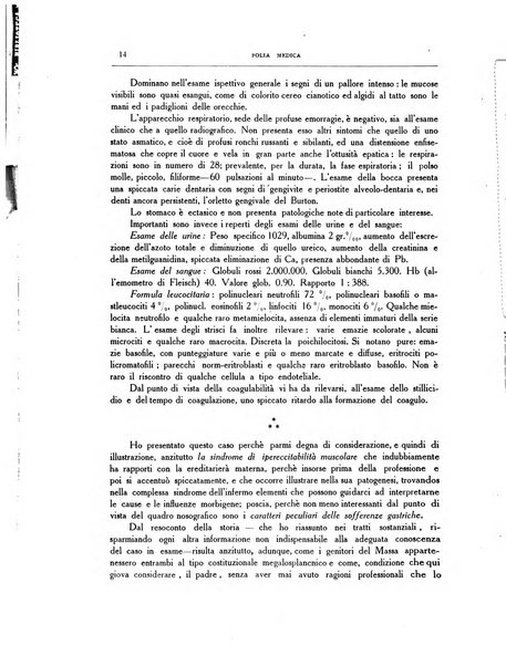 Folia medica periodico trimensile di patologia e clinica medica