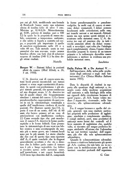 Folia medica periodico trimensile di patologia e clinica medica