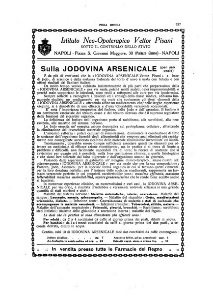 Folia medica periodico trimensile di patologia e clinica medica