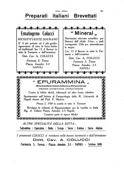 Folia medica periodico trimensile di patologia e clinica medica