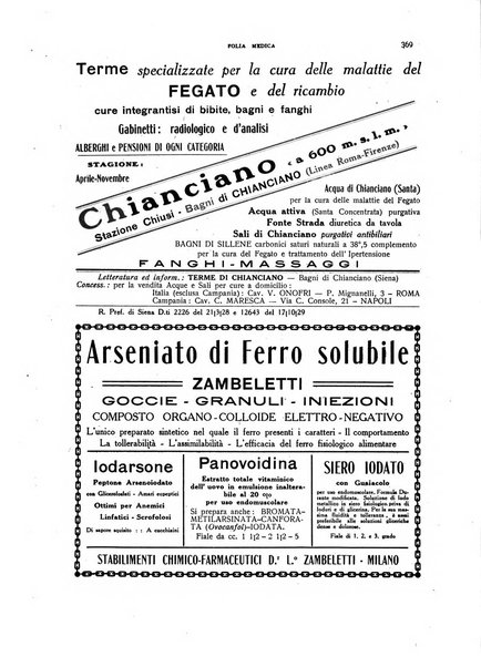 Folia medica periodico trimensile di patologia e clinica medica