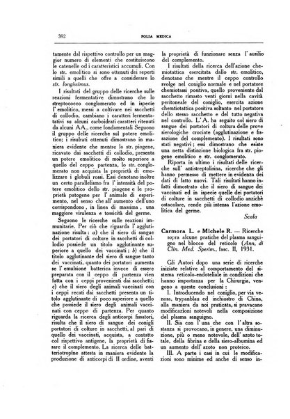 Folia medica periodico trimensile di patologia e clinica medica