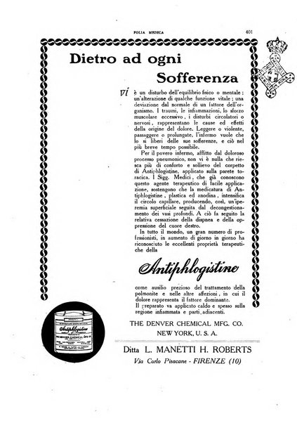 Folia medica periodico trimensile di patologia e clinica medica