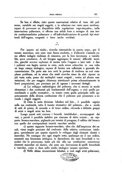 Folia medica periodico trimensile di patologia e clinica medica