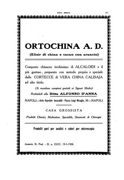 Folia medica periodico trimensile di patologia e clinica medica