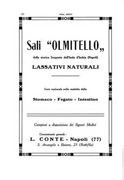 Folia medica periodico trimensile di patologia e clinica medica