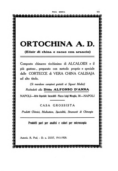 Folia medica periodico trimensile di patologia e clinica medica