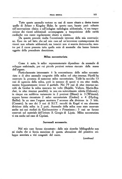 Folia medica periodico trimensile di patologia e clinica medica