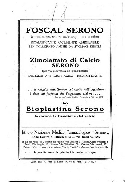 Folia medica periodico trimensile di patologia e clinica medica