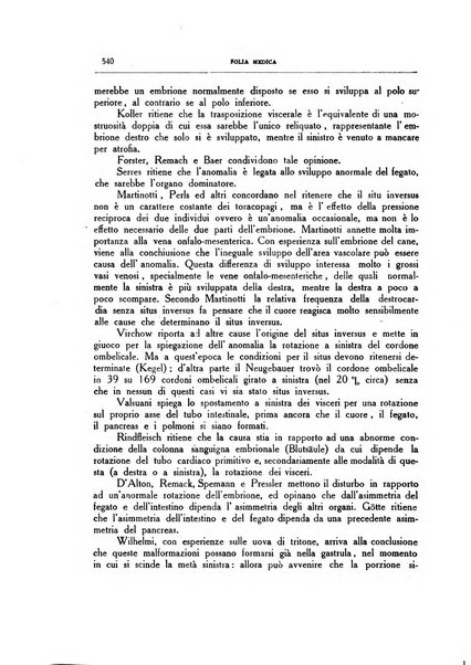 Folia medica periodico trimensile di patologia e clinica medica