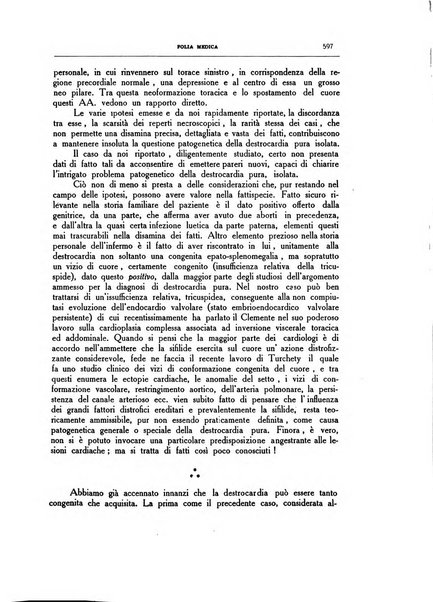 Folia medica periodico trimensile di patologia e clinica medica