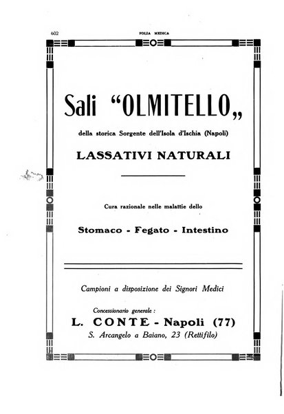 Folia medica periodico trimensile di patologia e clinica medica