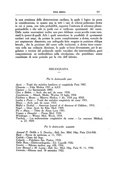 Folia medica periodico trimensile di patologia e clinica medica