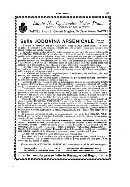 Folia medica periodico trimensile di patologia e clinica medica