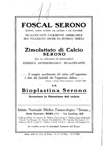 Folia medica periodico trimensile di patologia e clinica medica