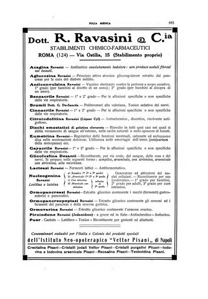 Folia medica periodico trimensile di patologia e clinica medica