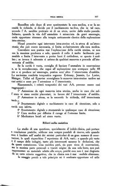 Folia medica periodico trimensile di patologia e clinica medica