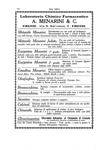 Folia medica periodico trimensile di patologia e clinica medica