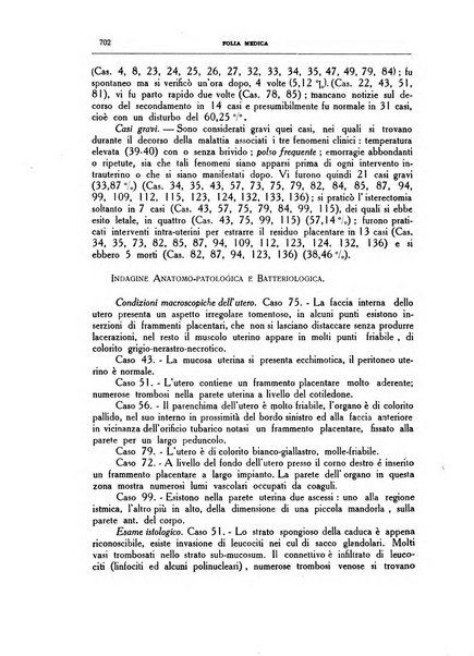 Folia medica periodico trimensile di patologia e clinica medica