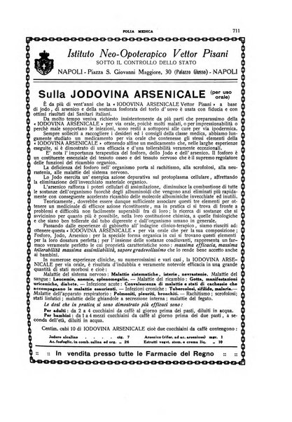 Folia medica periodico trimensile di patologia e clinica medica