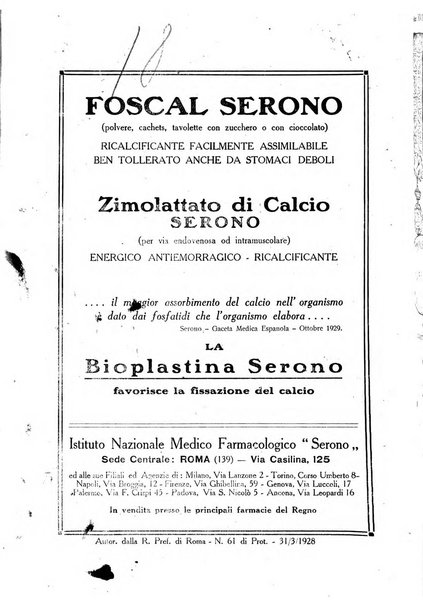 Folia medica periodico trimensile di patologia e clinica medica