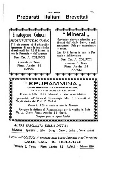 Folia medica periodico trimensile di patologia e clinica medica