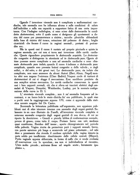 Folia medica periodico trimensile di patologia e clinica medica