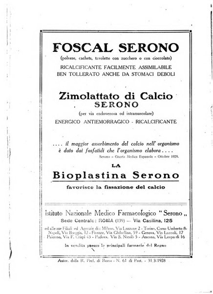 Folia medica periodico trimensile di patologia e clinica medica