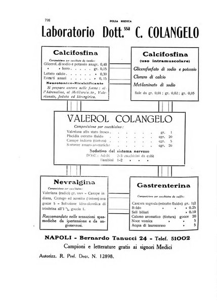 Folia medica periodico trimensile di patologia e clinica medica