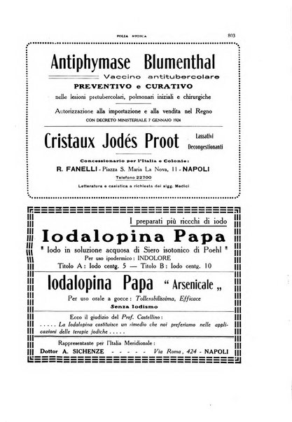 Folia medica periodico trimensile di patologia e clinica medica