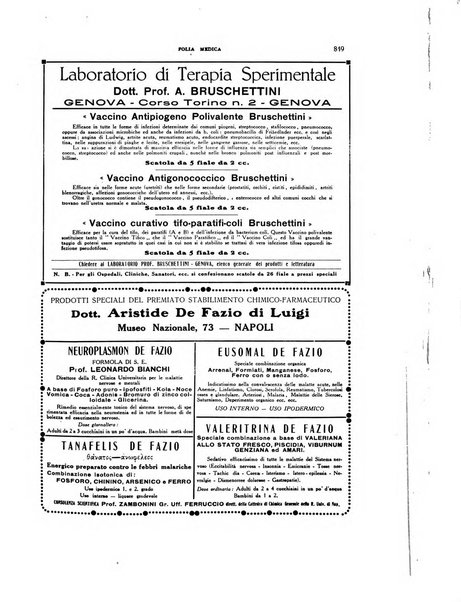 Folia medica periodico trimensile di patologia e clinica medica