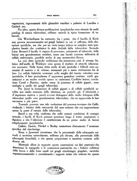 Folia medica periodico trimensile di patologia e clinica medica