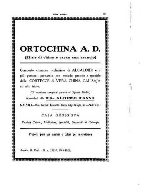 Folia medica periodico trimensile di patologia e clinica medica