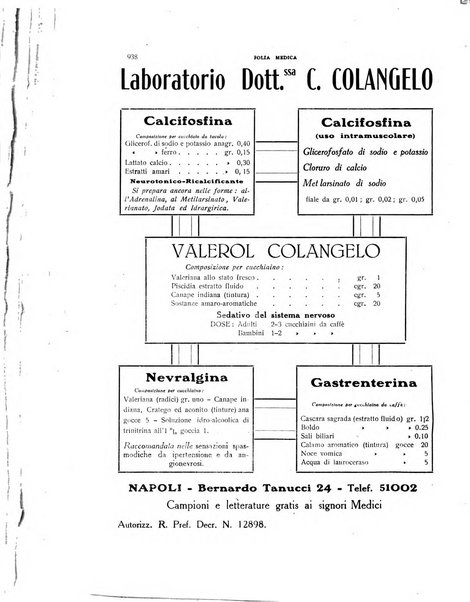 Folia medica periodico trimensile di patologia e clinica medica