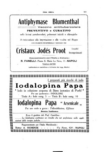 Folia medica periodico trimensile di patologia e clinica medica