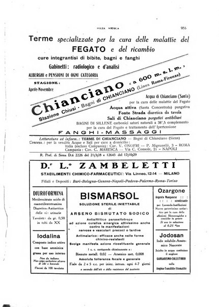 Folia medica periodico trimensile di patologia e clinica medica