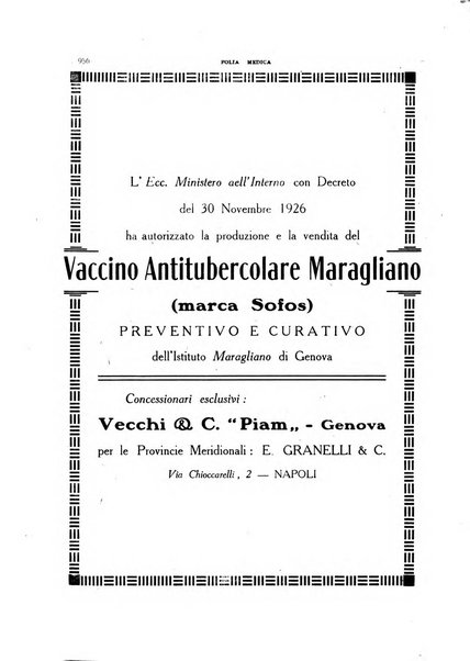 Folia medica periodico trimensile di patologia e clinica medica