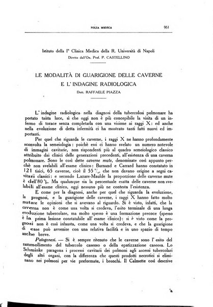 Folia medica periodico trimensile di patologia e clinica medica