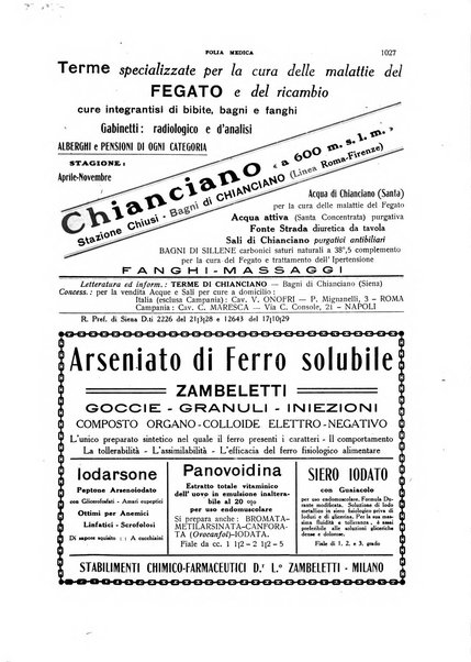 Folia medica periodico trimensile di patologia e clinica medica