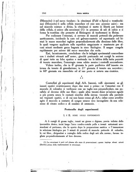 Folia medica periodico trimensile di patologia e clinica medica