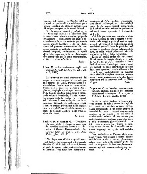 Folia medica periodico trimensile di patologia e clinica medica